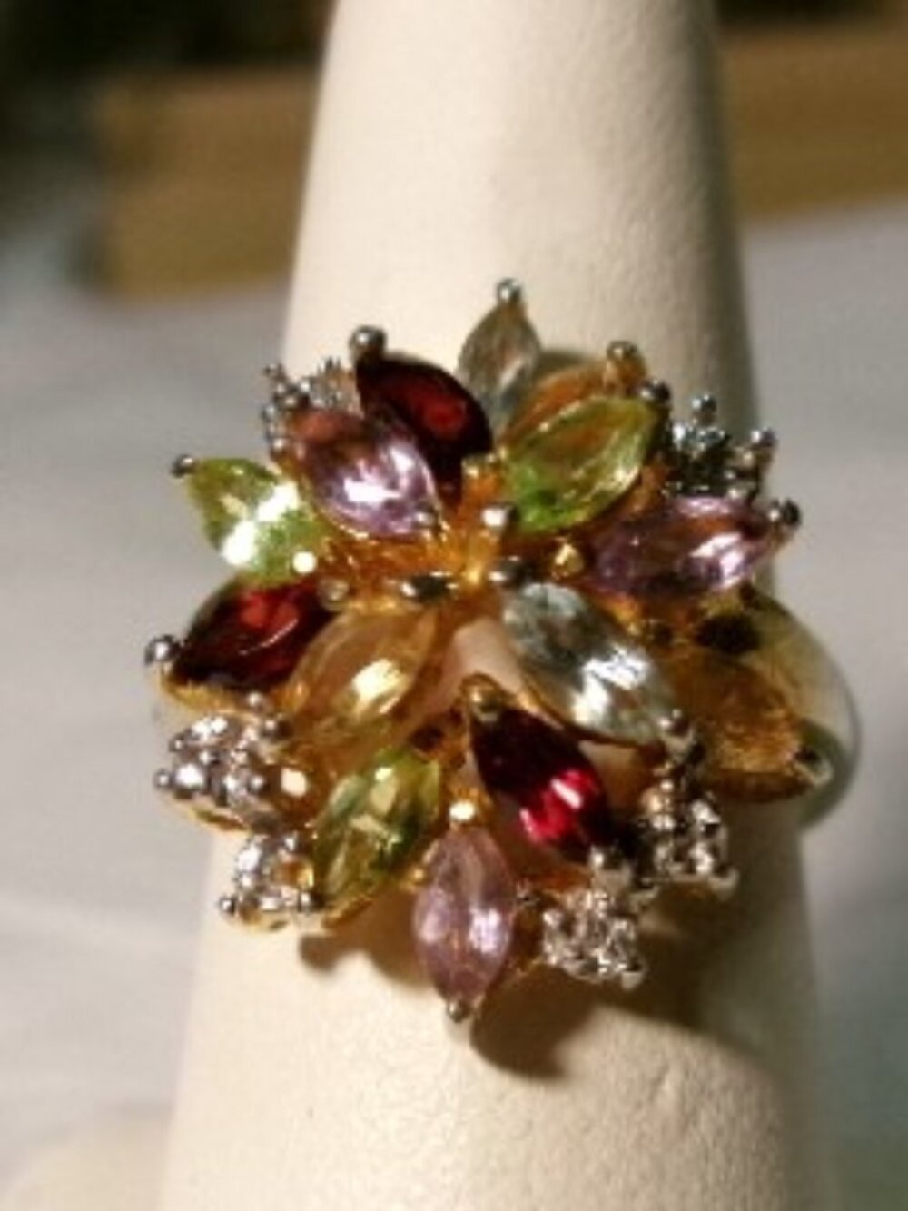 Multi-Gem Confetti Flower Cluster Ring*Sze 8*Ross Simons*